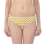 Sunny Yellow & White Zigzag Pattern Hipster Bikini Bottoms