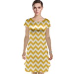 Sunny Yellow & White Zigzag Pattern Cap Sleeve Nightdress