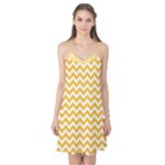 Sunny Yellow & White Zigzag Pattern Camis Nightgown