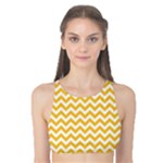 Sunny Yellow & White Zigzag Pattern Tank Bikini Top