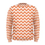 Tangerine Orange & White Zigzag Pattern Men s Sweatshirt