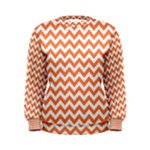 Tangerine Orange & White Zigzag Pattern Women s Sweatshirt