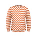Tangerine Orange & White Zigzag Pattern Kids  Sweatshirt