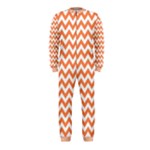 Tangerine Orange & White Zigzag Pattern OnePiece Jumpsuit (Kids)
