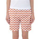 Tangerine Orange & White Zigzag Pattern Women s Basketball Shorts