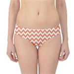 Tangerine Orange & White Zigzag Pattern Hipster Bikini Bottoms