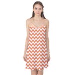Tangerine Orange & White Zigzag Pattern Camis Nightgown
