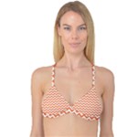 Tangerine Orange & White Zigzag Pattern Reversible Tri Bikini Top