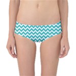 Turquoise & White Zigzag Pattern Classic Bikini Bottoms