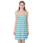 Turquoise & White Zigzag Pattern Camis Nightgown