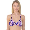 Groovy Red White Blue Swirl Reversible Tri Bikini Top View1