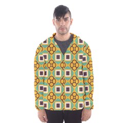 Flowers And Squares Pattern                                            Mesh Lined Wind Breaker (men) by LalyLauraFLM