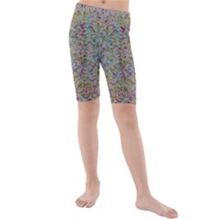 Colors For Peace And Lace In Rainbows In Decorative Style Kid s Mid Length Swim Shorts by pepitasart