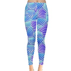 Blue And Purple Glowing Leggings  by FunkyPatterns