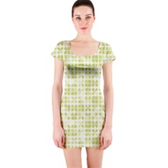 Pastel Green Short Sleeve Bodycon Dress by FunkyPatterns