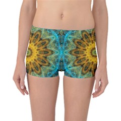 Blue Yellow Ocean Star Flower Mandala Boyleg Bikini Bottoms by Zandiepants