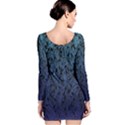 Blue Ombre Feather Pattern, Black,  Long Sleeve Bodycon Dress View2