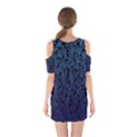 Blue Ombre Feather Pattern, Black,  Cutout Shoulder Dress View2