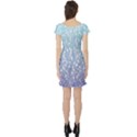 Blue Ombre Feather Pattern, White,  Short Sleeve Skater Dress View2
