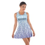 Blue Ombre Feather Pattern, White,  Racerback Dresses