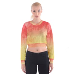 Ombre Orange Yellow Women s Cropped Sweatshirt by BrightVibesDesign