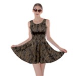 Brown Ombre Feather Pattern, Black,  Skater Dress
