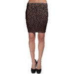 Brown Ombre Feather Pattern, Black,  Bodycon Skirt