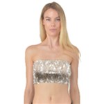 Brown Ombre Feather Pattern, White, Bandeau Top