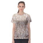 Brown Ombre Feather Pattern, White, Women s Sport Mesh Tee
