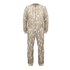 Brown Ombre Feather Pattern, White, Onepiece Jumpsuit (kids) by Zandiepants