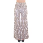 Brown Ombre Feather Pattern, White, Pants