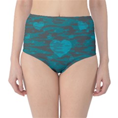 Camo Hearts High-waist Bikini Bottoms by TRENDYcouture