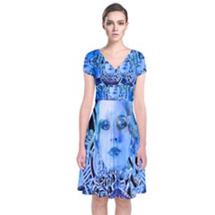 Clockwork Blue Wrap Dress by icarusismartdesigns