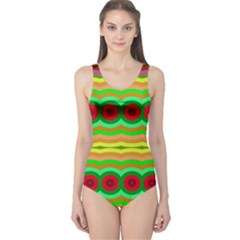 Circles And Waves                                              Women s One Piece Swimsuit by LalyLauraFLM