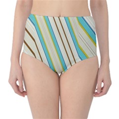 Bent Stripes                                               High-waist Bikini Bottoms by LalyLauraFLM