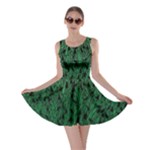 Green Ombre Feather Pattern, Black, Skater Dress