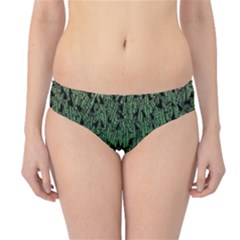 Green Ombre Feather Pattern, Black, Hipster Bikini Bottoms by Zandiepants