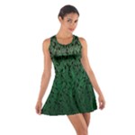 Green Ombre Feather Pattern, Black, Racerback Dresses