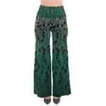 Green Ombre Feather Pattern, Black, Pants