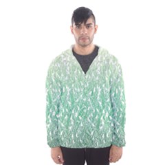 Green Ombre Feather Pattern, White, Hooded Wind Breaker (men) by Zandiepants