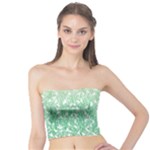 Green Ombre Feather Pattern, White, Tube Top