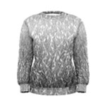 Grey Ombre Feather Pattern, White, Women s Sweatshirt