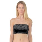 Grey Ombre Feather Pattern, Black, Bandeau Top