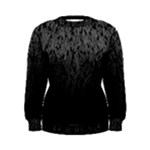 Grey Ombre Feather Pattern, Black, Women s Sweatshirt