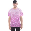 Pink Ombre Feather Pattern, White, Men s Sport Mesh Tee View1