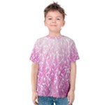 Pink Ombre Feather Pattern, White, Kid s Cotton Tee