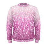 Pink Ombre Feather Pattern, White, Men s Sweatshirt