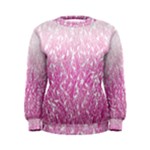 Pink Ombre Feather Pattern, White, Women s Sweatshirt