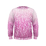 Pink Ombre Feather Pattern, White, Kids  Sweatshirt