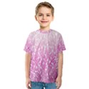Pink Ombre Feather Pattern, White, Kid s Sport Mesh Tee View1